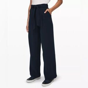 Lululemon Noir High-Rise Wide Leg Black Pants 30” Inseam— Size 12
